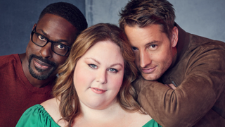 Sterling K. Brown as Randall Pearson, Chrissy Metz as Kate Pearson and Justin Hartley as Kevin Pearson pose for press photo for This Is Us.