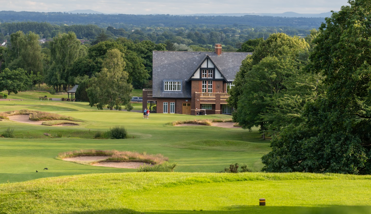 Looking down the 18th at Carden Park's Cheshire Course