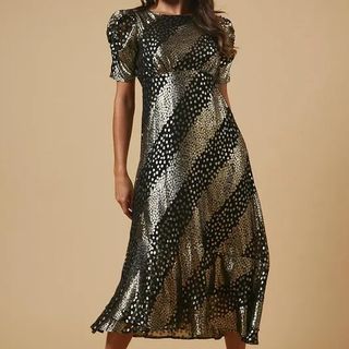 Coast Metallic Midi Dress