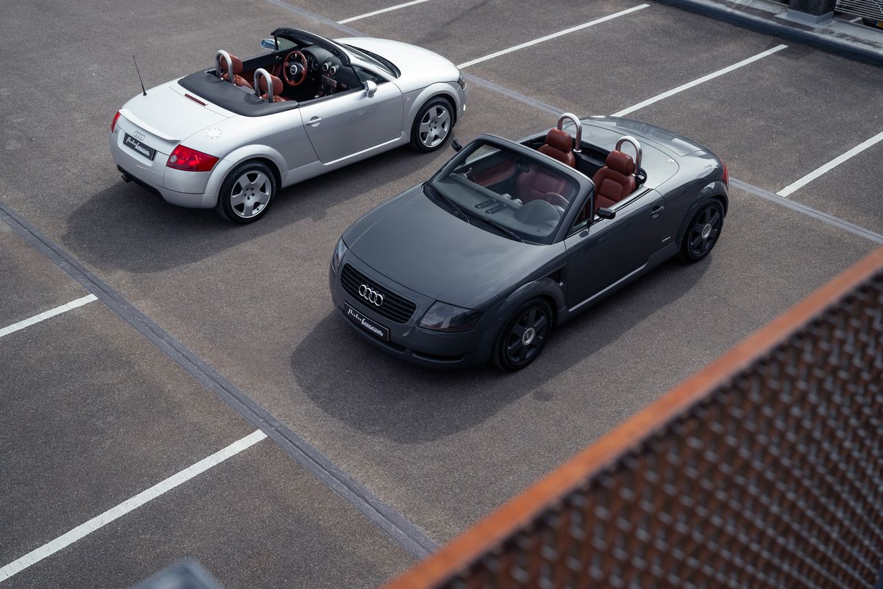 Niels van Roij's original silver TT seen alongside the Autoforma Audi TTS Restomod