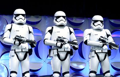 Actors dressed as stormtroopers