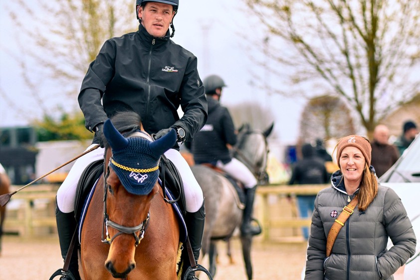 HH Azur's breeder Nathalie Beaufort and her home-bred horse Thor de Beaufort
