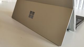 A photograph of the Microsoft Surface Pro 8's kickstand