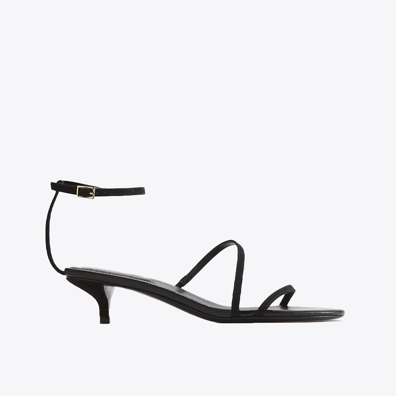 Black strappy kitten heel shoes, h&m