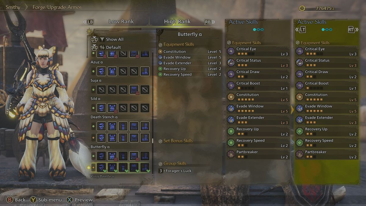 Monster Hunter Wilds secret armor - Butterfly set b