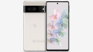 An unofficial render showing the Google Pixel 7 from the front and back