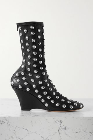 Apollo Studded Leather Wedge Ankle Boots