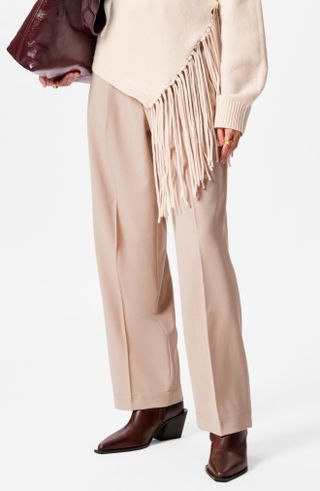 & Other Stories, Creased Straight Leg Wool Blend Pants