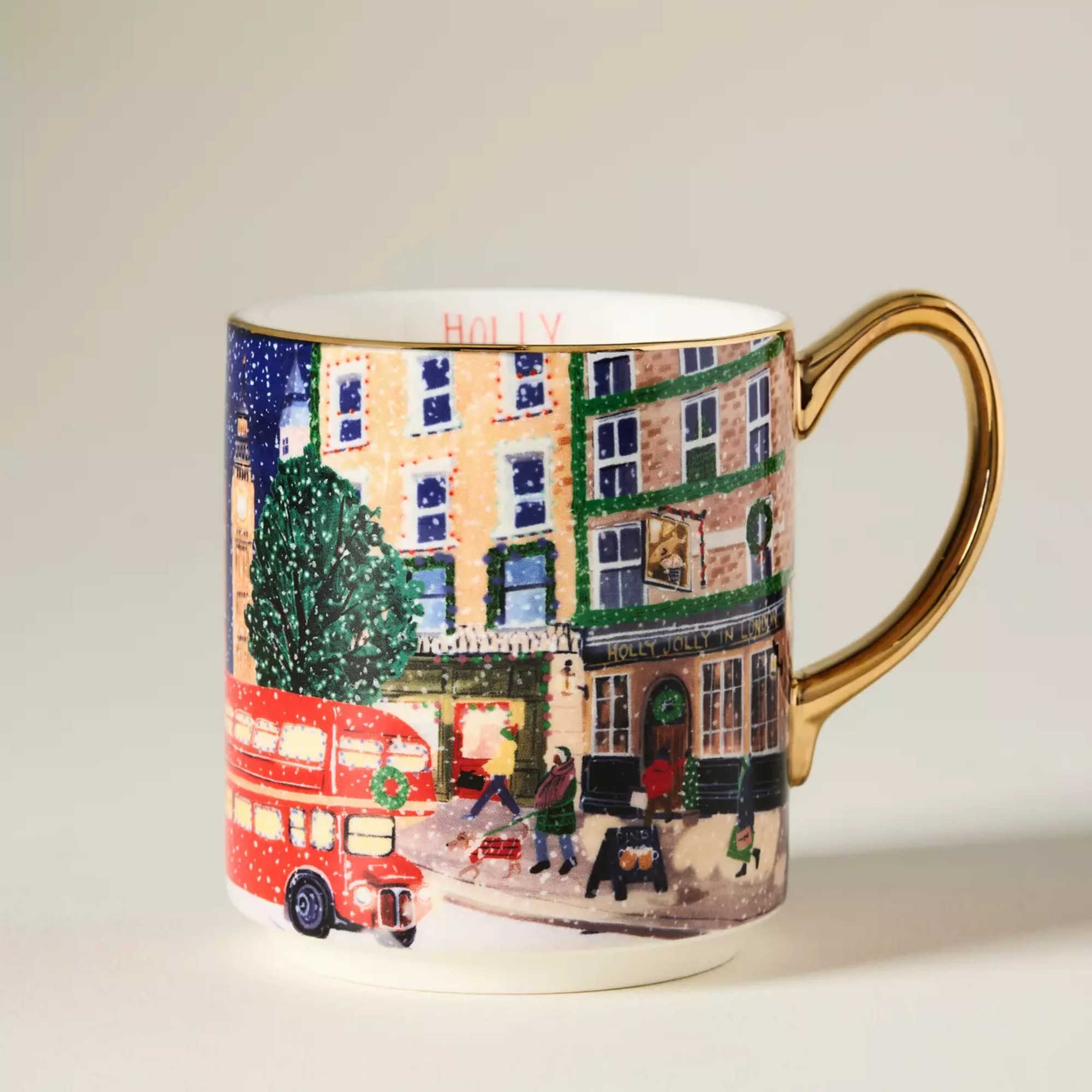Anthropologie Holiday in the City Stoneware Mug