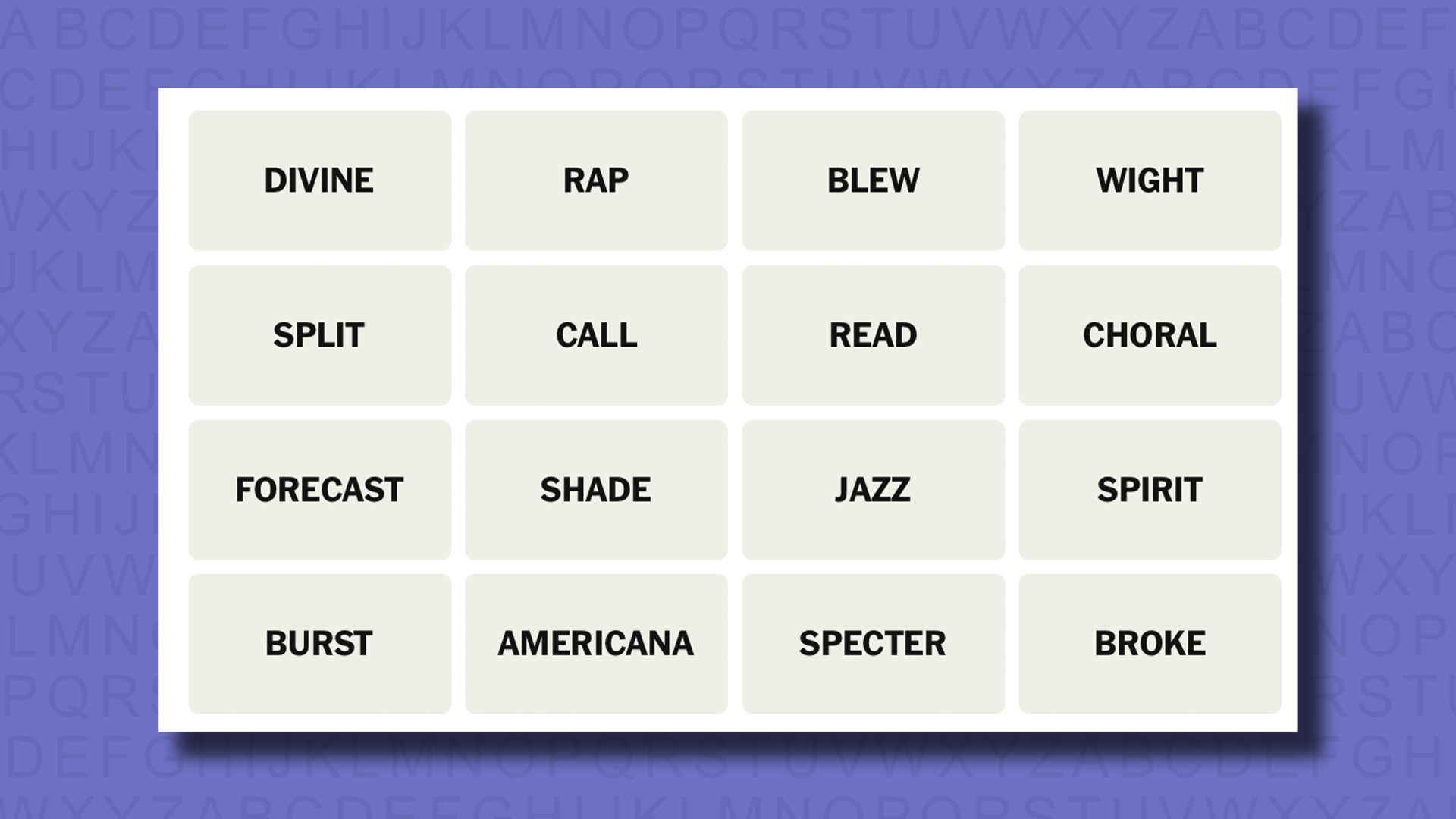 NYT Connections hints for game 818 on a purple background