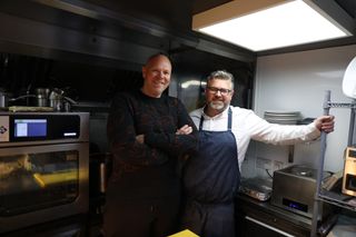 Tom Kerridge with fellow chef Ryan Blackburn.