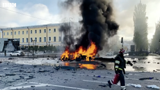 Russian strikes in Kyiv