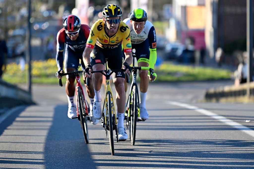 KUURNE BELGIUM FEBRUARY 27 Christophe Laporte of France and Team Jumbo Visma competes during the 74th Kuurne Bruxelles Kuurne 2022 a 1951km race from Kuurne to Kuurne KuurneBxlKuurne on February 27 2022 in Kuurne Belgium Photo by Eric Lalmand PoolGetty Images