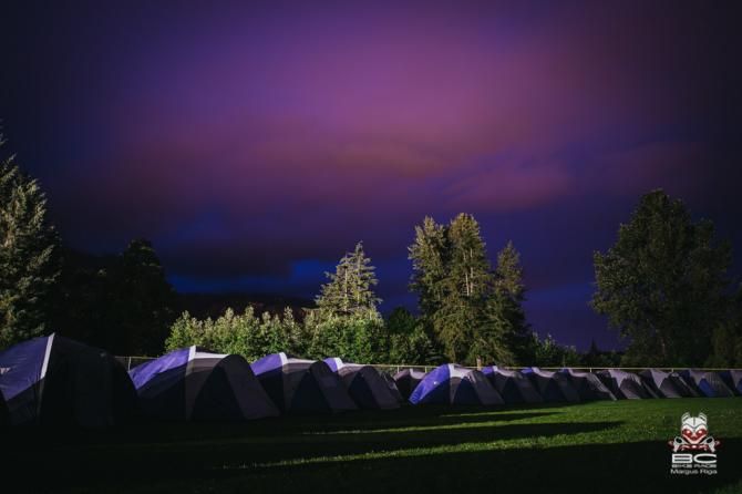 Squamish base camp, under sureal skies.