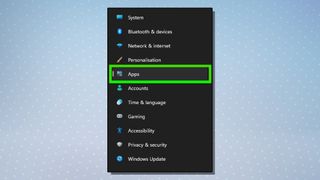 A screenshot from Windows 11 showing the Settings > Apps options