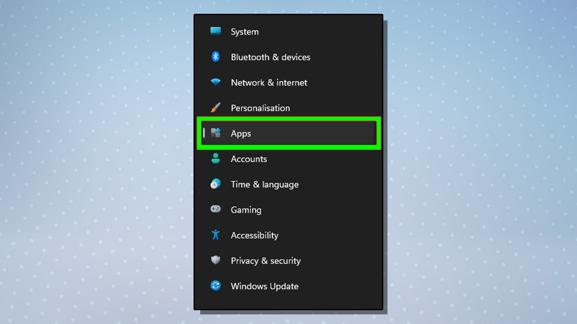 A screenshot from Windows 11 showing the Settings > Apps options