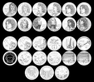 The U.S. Mint's artists developed 12 designs for the obverse and 15 concepts for the reverse of the 2021 Christa McAuliffe Silver Dollar Commemorative Coin.