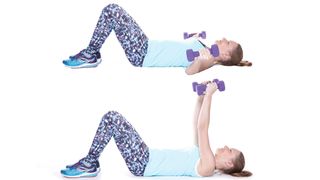 Chest fly with dumbbells