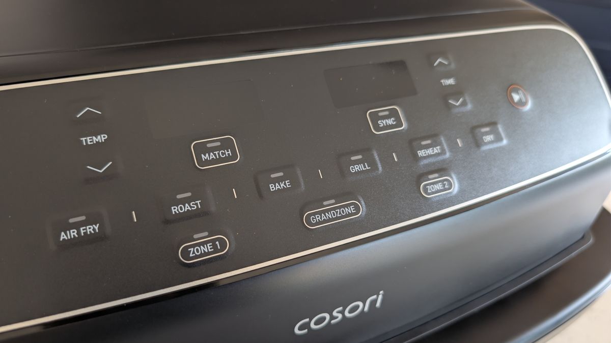 Cosori Dual Blaze Twinfry Compact air fryer on kitchen counter