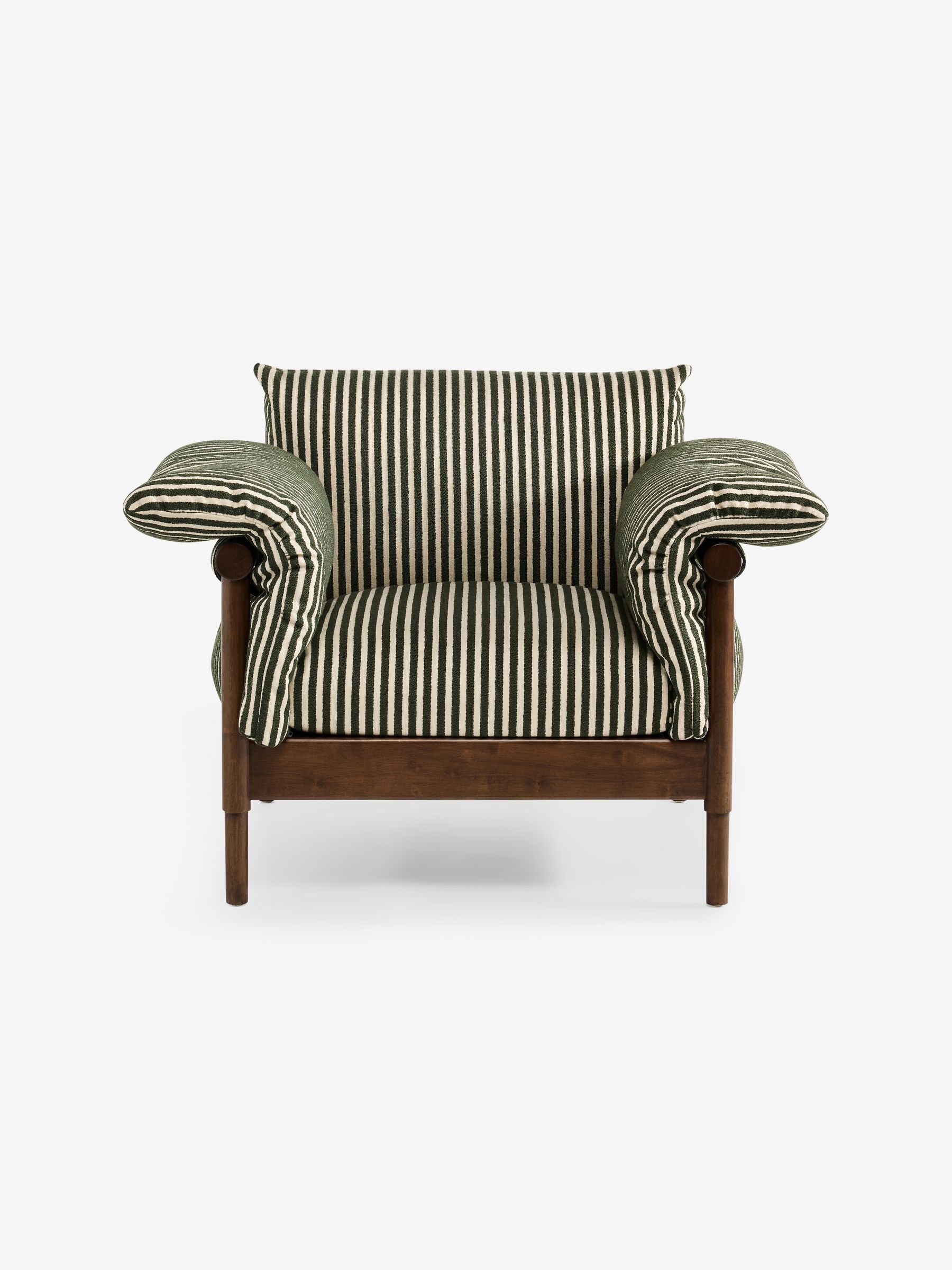 Made.com Dark Green Boucle Stripe Solen Accent Chair