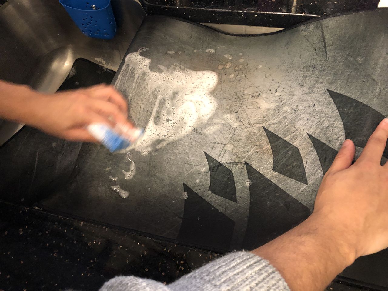 1. Scrub with warm water and dish soap