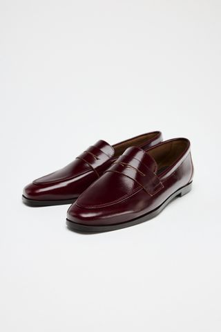 Leather Penny Strap Loafers