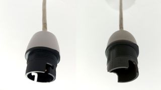 Side by side lamp holder images - one broken one new