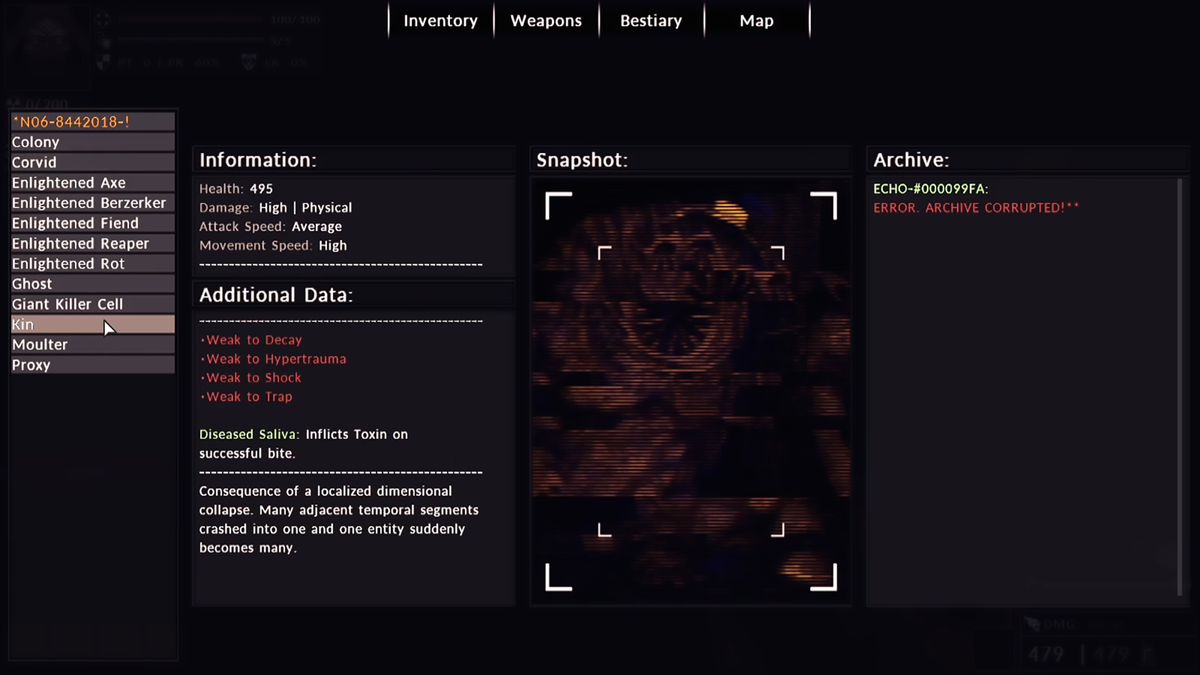 Divine Frequency screenshot showing disturbing action in dark, evil world.