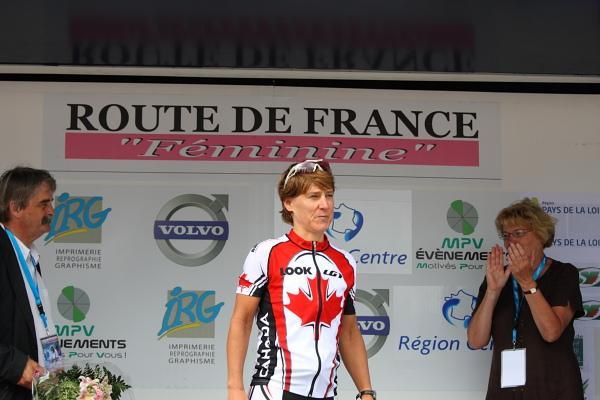 Anne Samplonius (Canada) was easily the winner of the combativity prize after her long, solo, breakaway.