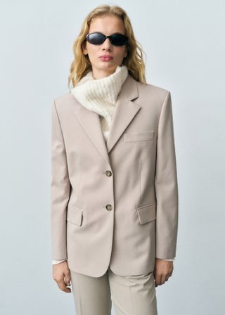 MANGO Structured Straight-Fit Blazer 