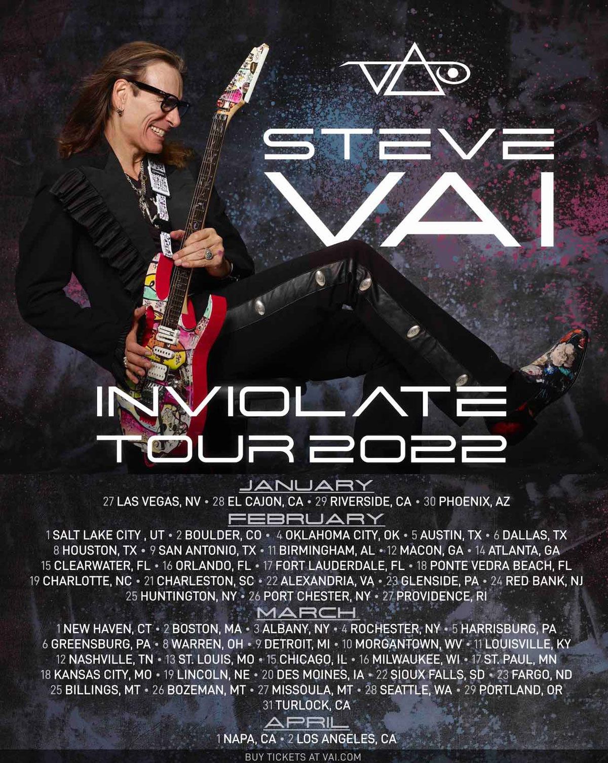 Steve Vai announces enormous 54date US tour Guitar World