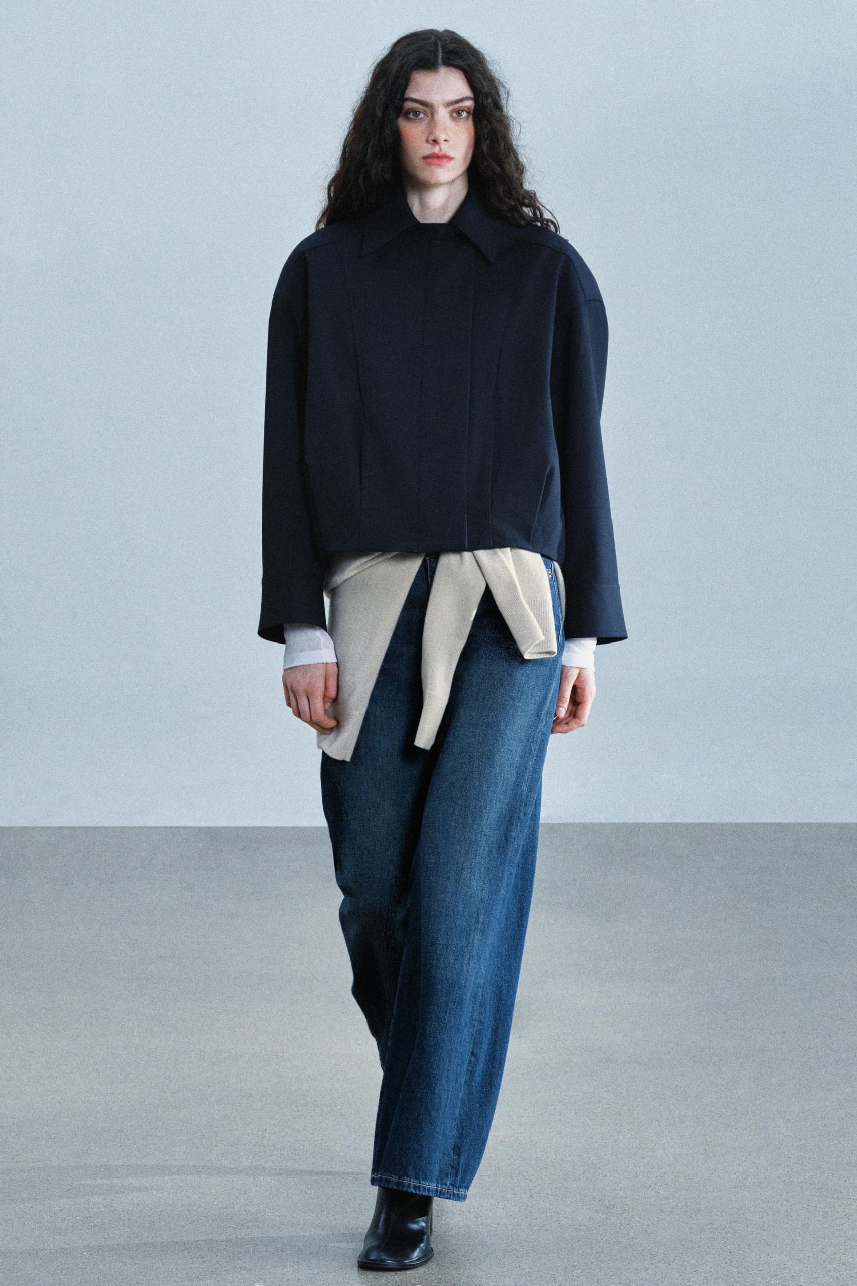 Zw Collection Bomber Jacket - Dark Navy - Xs