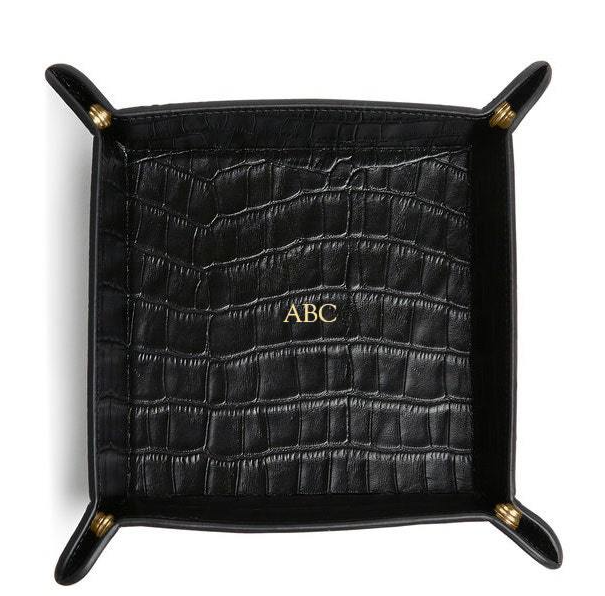 Leather valet tray.
