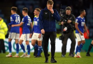 Eddie Howe reacts after defeat to Leicester