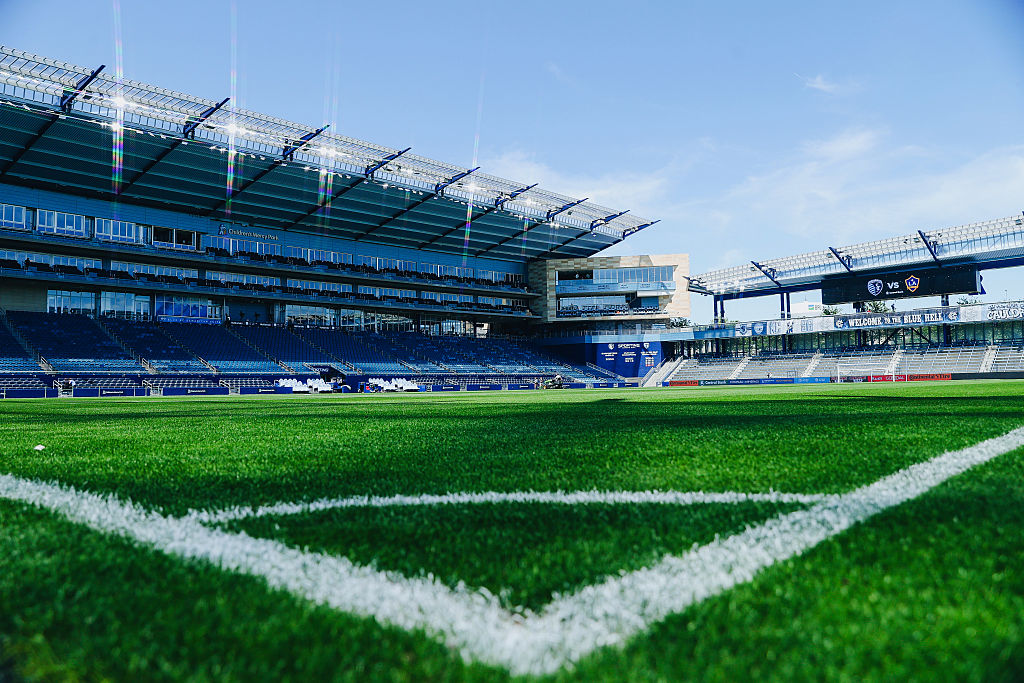 General view inside the stadium prior to the MLS match between Sporting Kansas City and LA Galaxy at Children&#039;s Mercy Park on May 04, 2025 in Kansas City, Kansas