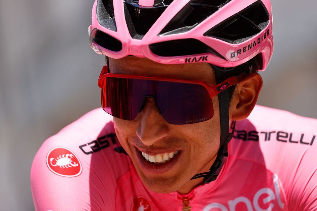 Egan Bernal (Ineos Grenadiers) in the maglia rosa