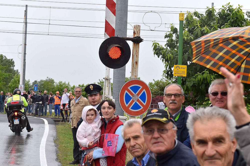 Fans along the route.