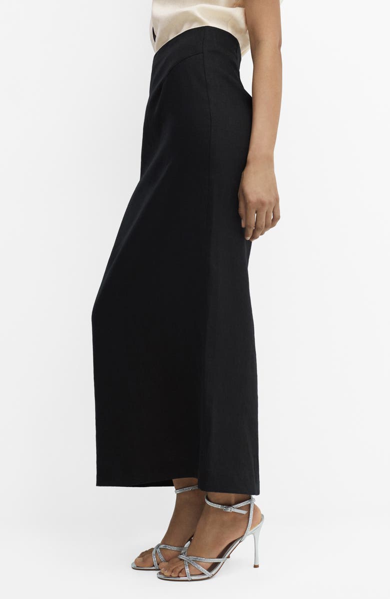 Back Slit Linen Skirt