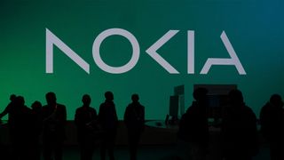 Nokia logo pictured at the Mobile World Congress (MWC) in Barcelona, Spain, in February 2024.