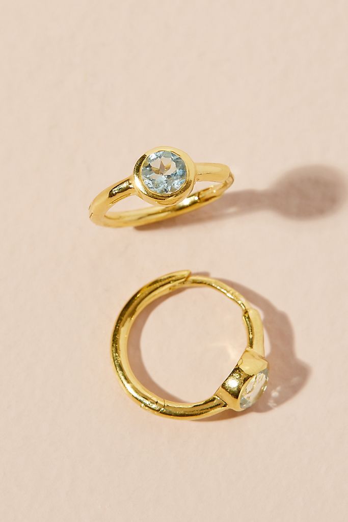 Anthropologie x Theodora Warre Birthstone Hoop Earrings