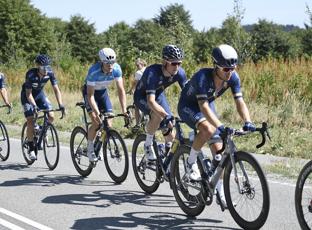 Aqua Blue Sport riders in the bunch at Tour of Denmark