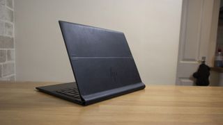 A photograph of the HP Elite Folio from the rear