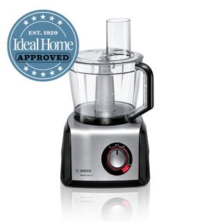 Bosch MultiTalent 8 food mixer with the Ideal Home approved logo.