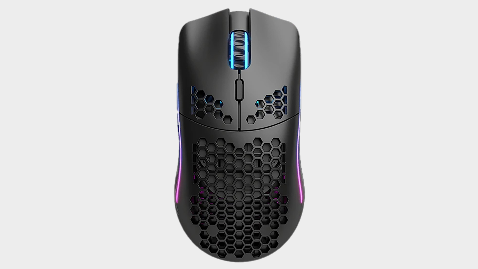 Glorious Model O gaming mouse on grey background