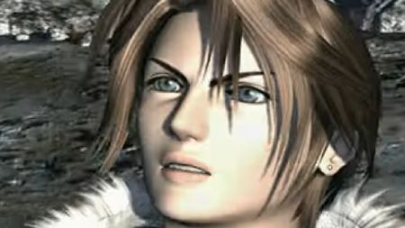 Squall looks surprised in a CG cutscene in Final Fantasy 8
