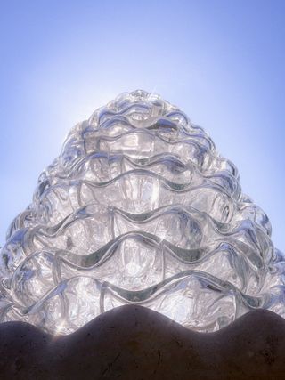 Glass and steel sculpture at Ruinart in Reims, France