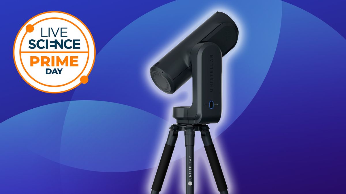 Unistellar Odyssey smart telescope on a blue background