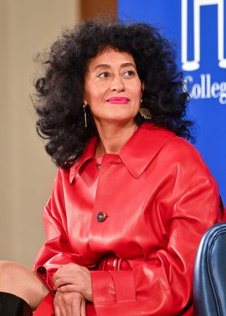 Tracee Ellis Ross with curly layered hair.