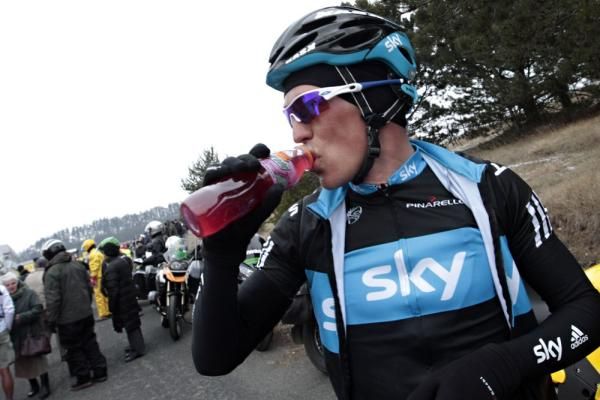 Serge Pauwels (Sky) refuels after a tough day at Paris-Nice