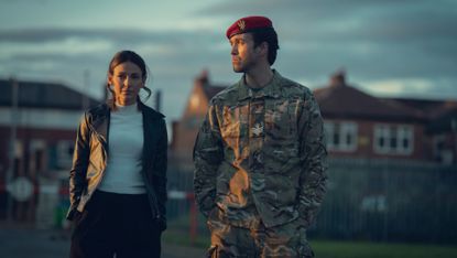 Michelle Keegan and Emmett J. Scanlan in Fool Me Once